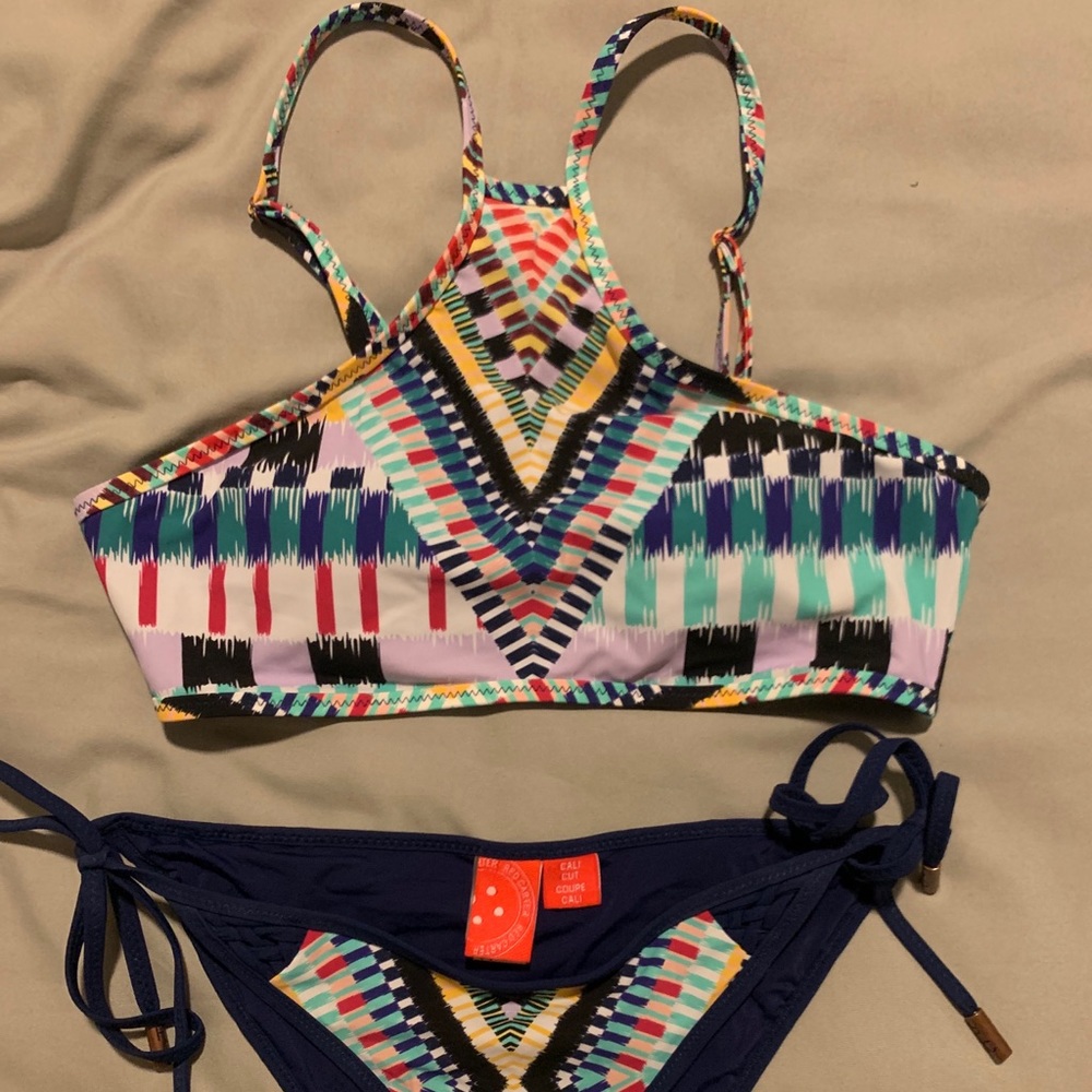 Navy print bikini